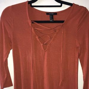 Burnt orange mini dress